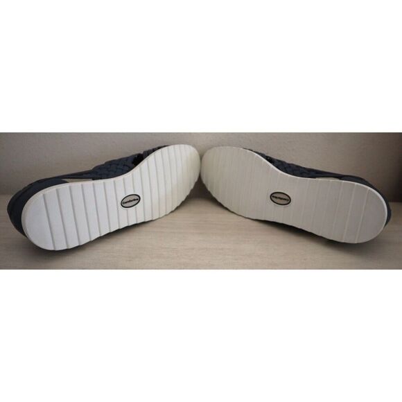 Comfortiva Women's Sz 9M Navy Rainer Leather Woven Huarache Slip-On Sandals - Picture 4 of 10